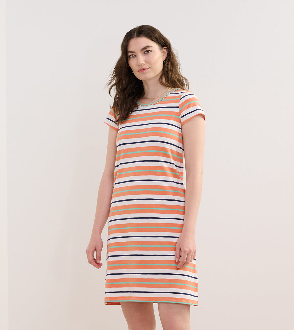 Hatley Cici A-Line Dress - Melon Stripes
