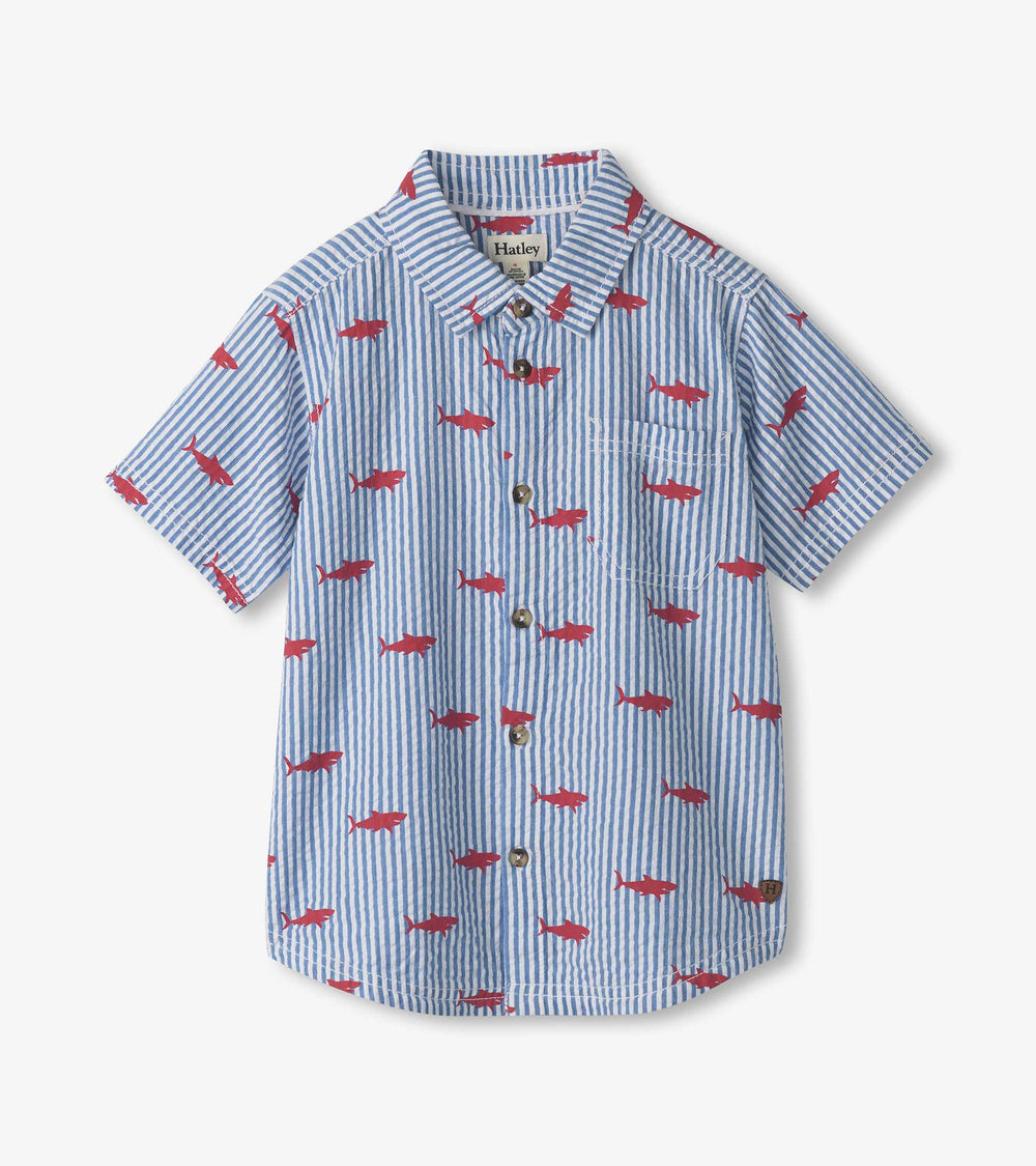 Hatley Boys Shark Silhouette Button Down Shirt
