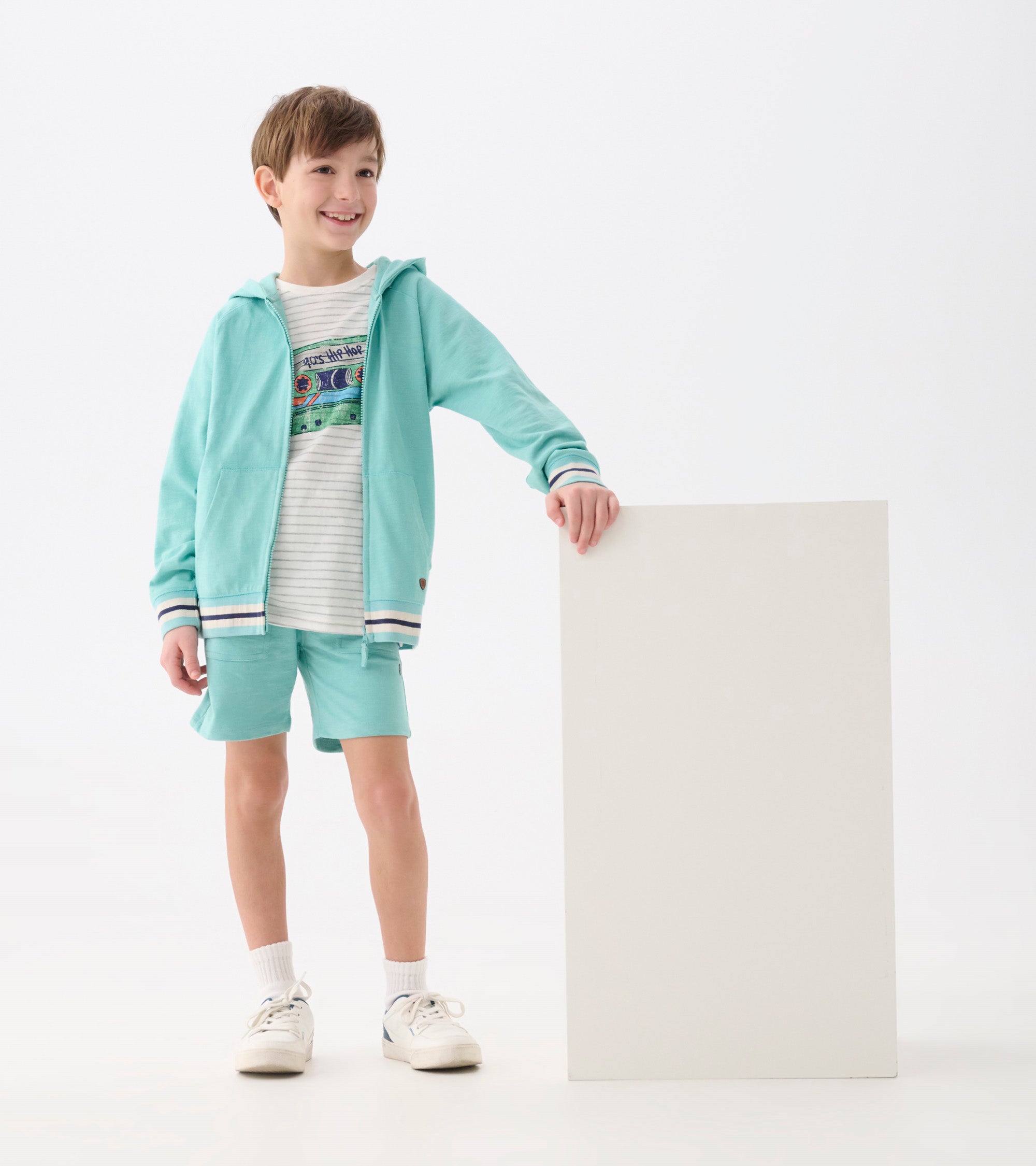 Hatley Boys Nile Blue Zip-Up Hoodie