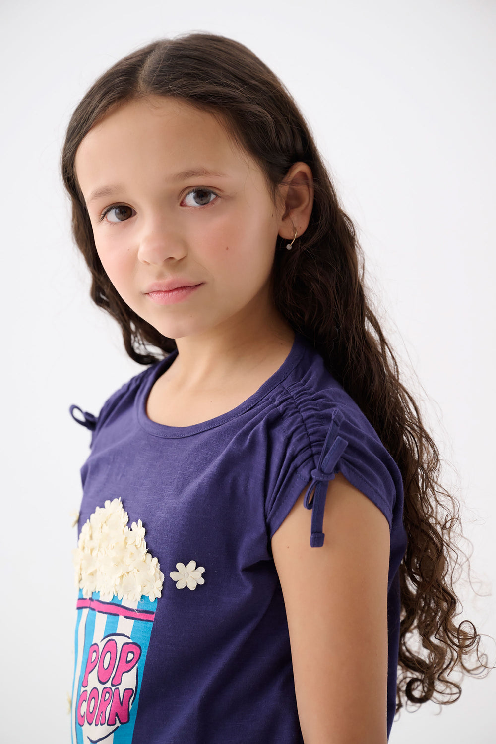 Hatley Girls Pop Corn Cinched Cinched Shoulder Top