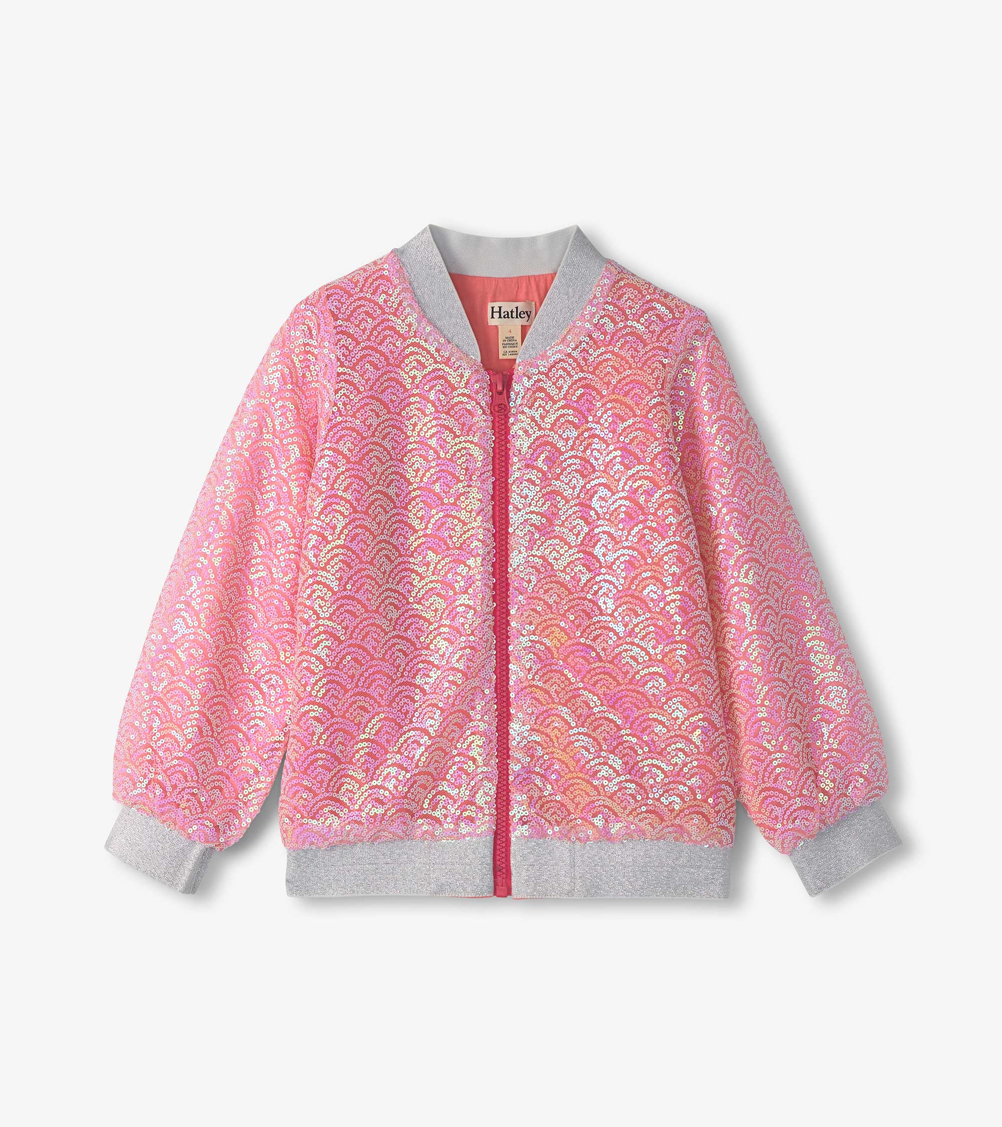 Hatley Girls Pearl Mermaid Sequined Bomber Jacket