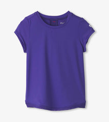 Hatley Girls Purple Mesh Trim T-Shirt