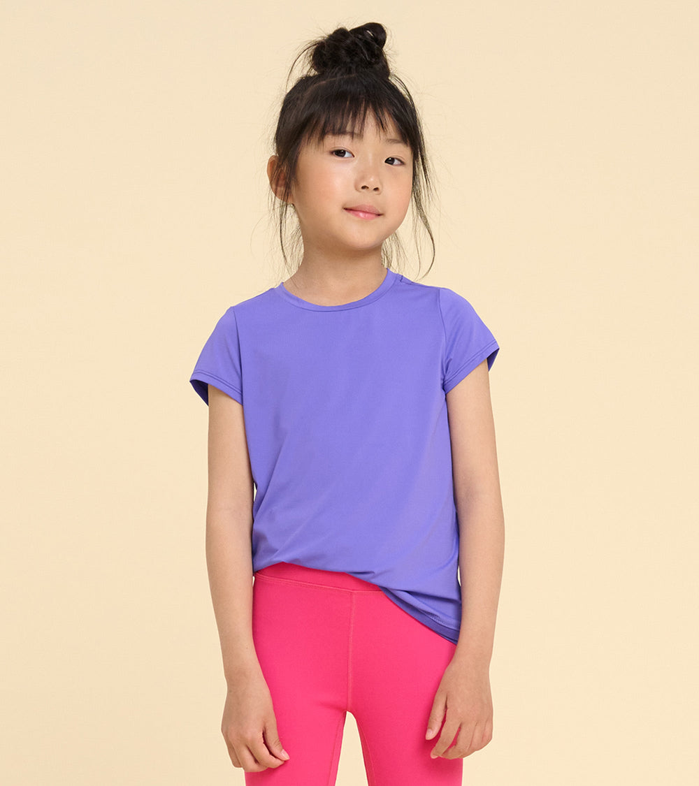 Hatley Girls Purple Mesh Trim T-Shirt
