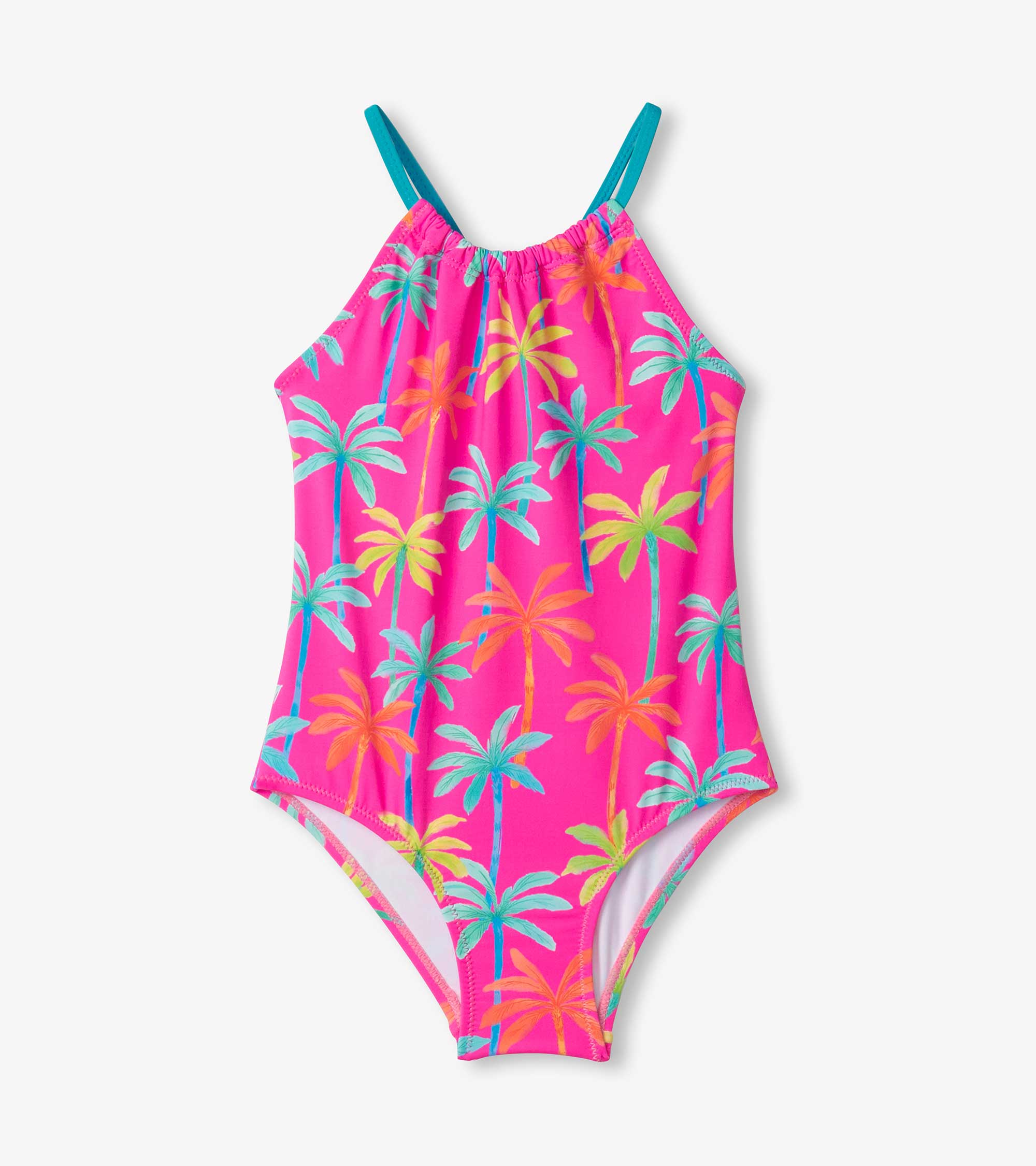 Hatley Girls Printed Palms Gather Front Swimsuit