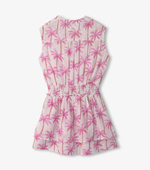 Hatley Girls Palm Trees Smocked Waist Dress