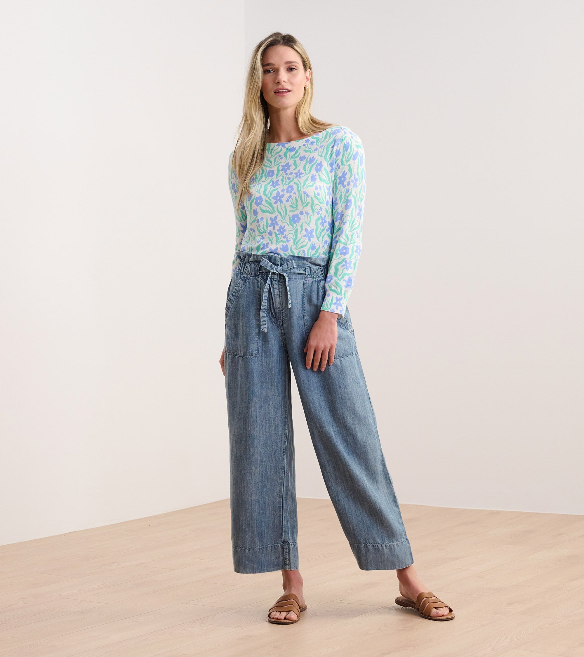 Hatley 3/4 Sleeve Knit Breton - Painted Flowers