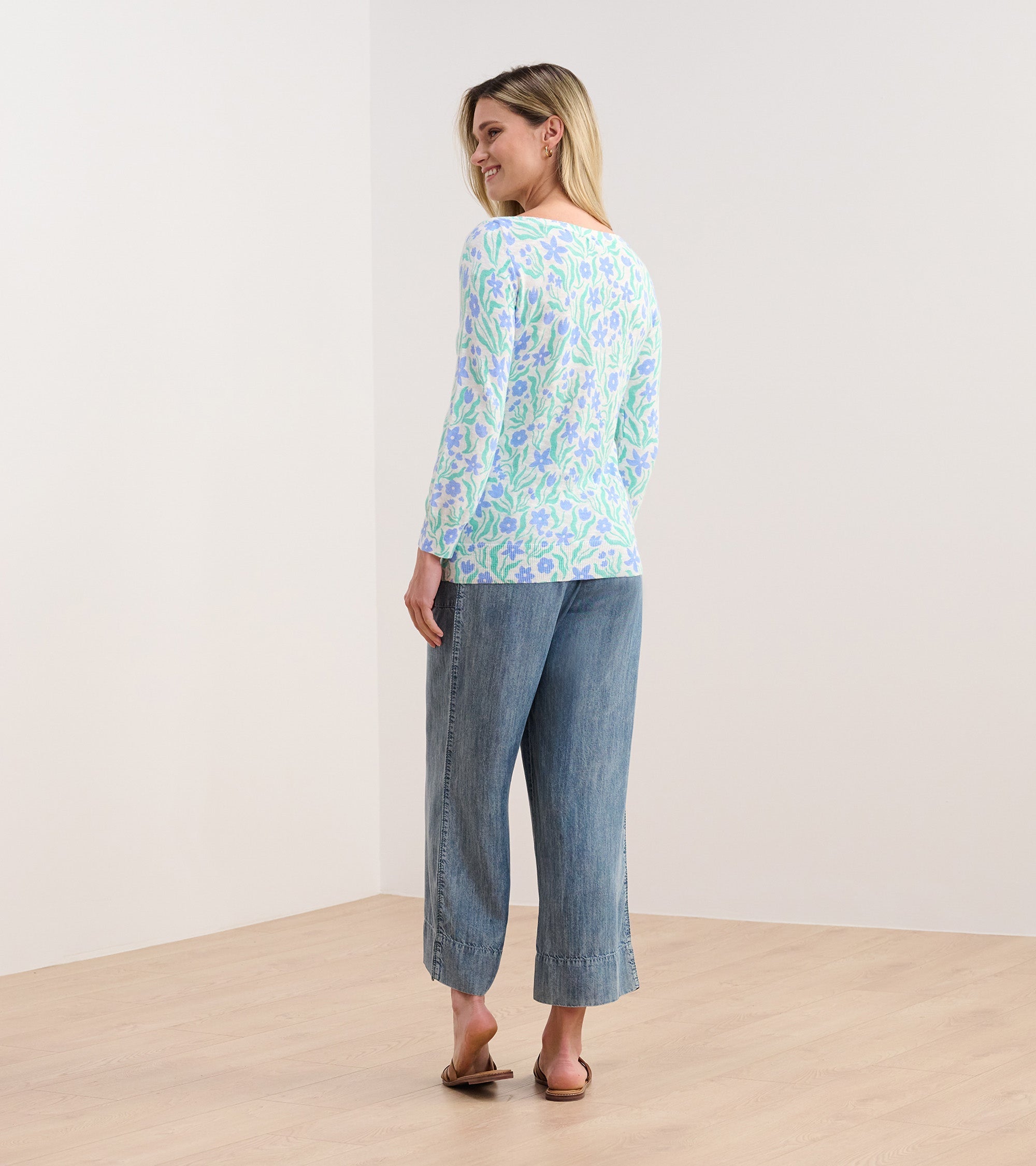 Hatley 3/4 Sleeve Knit Breton - Painted Flowers