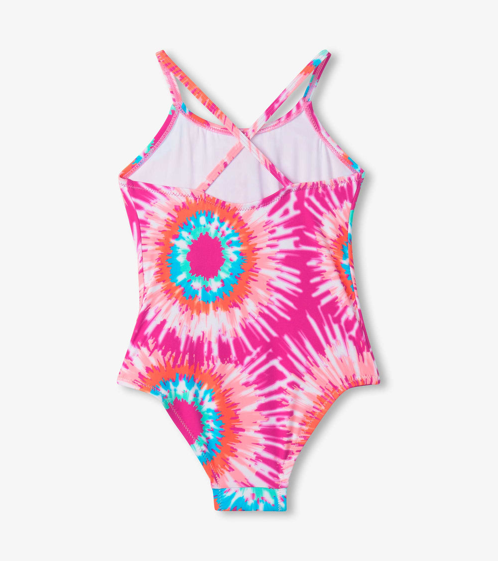 Hatley Girls Sunburst Tie Dye Ruched Front Swimsuit