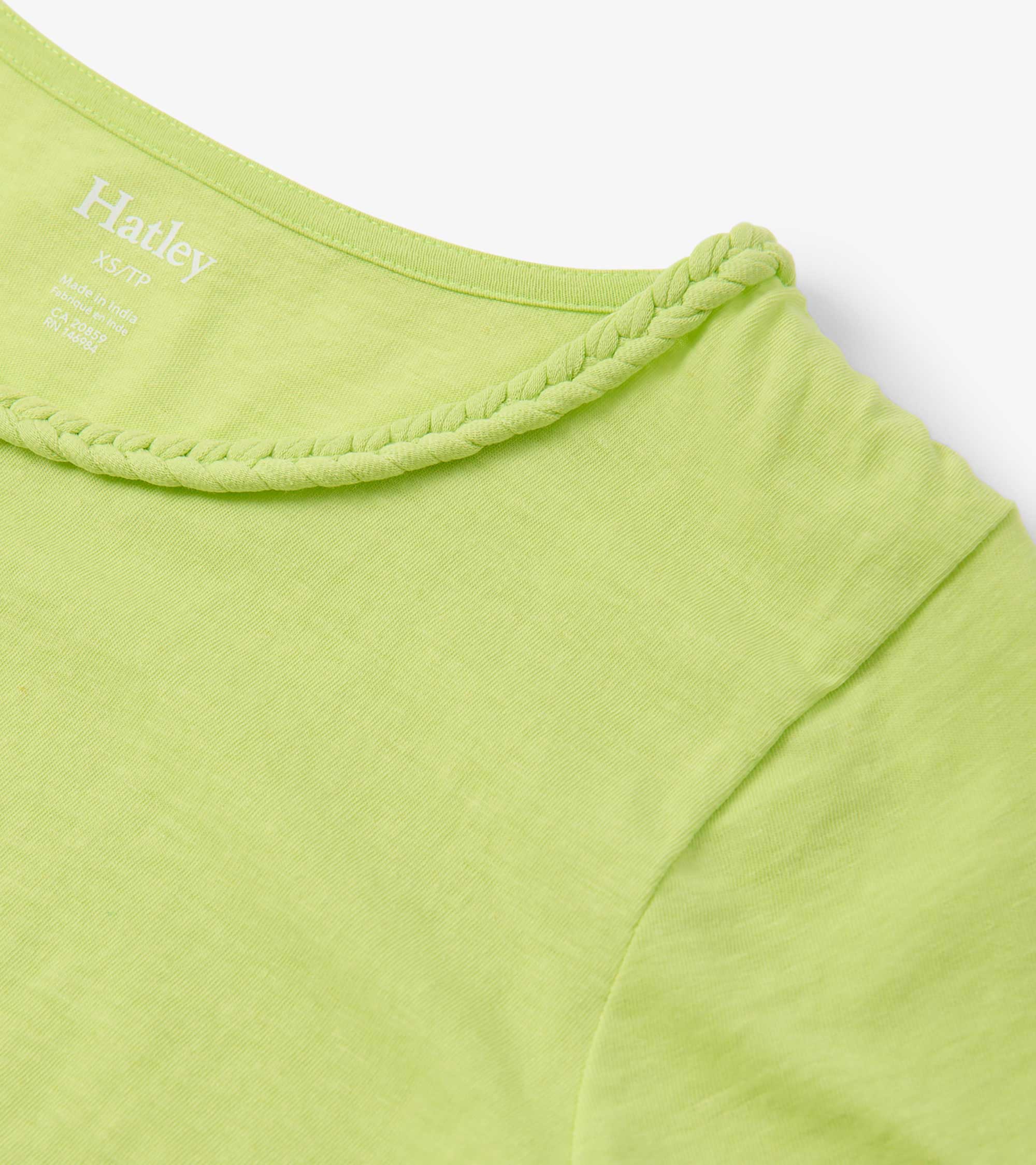 Hatley Braided Neck Tee - Sharp Green