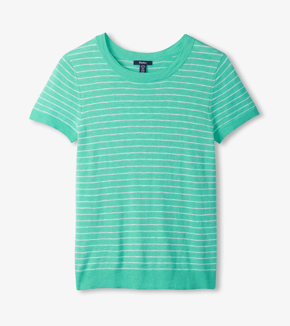Hatley Simone Knit Tee - Teal Stripes