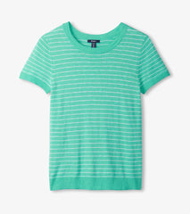 Hatley Simone Knit Tee - Teal Stripes