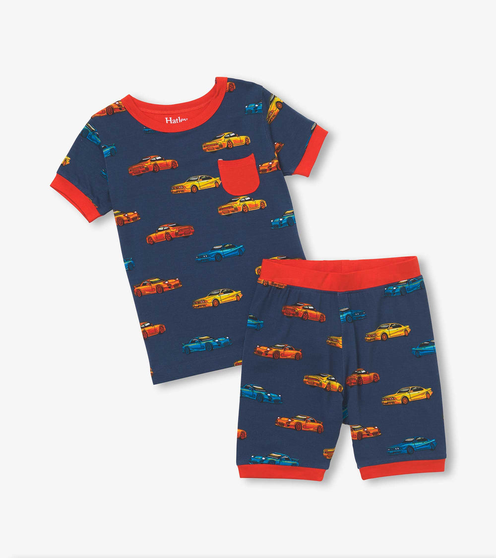 Hatley Boys Sport Cars Bamboo Short Pajama Set