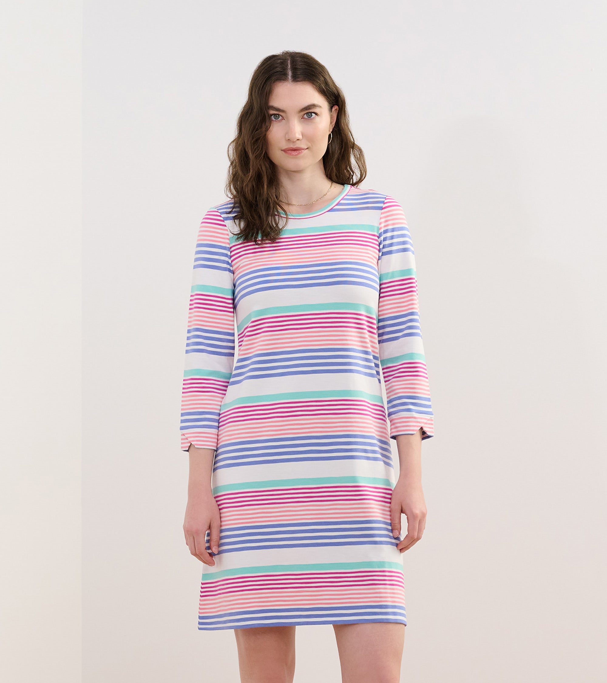 Hatley Lily Flare Dress - Peach Echo Stripes