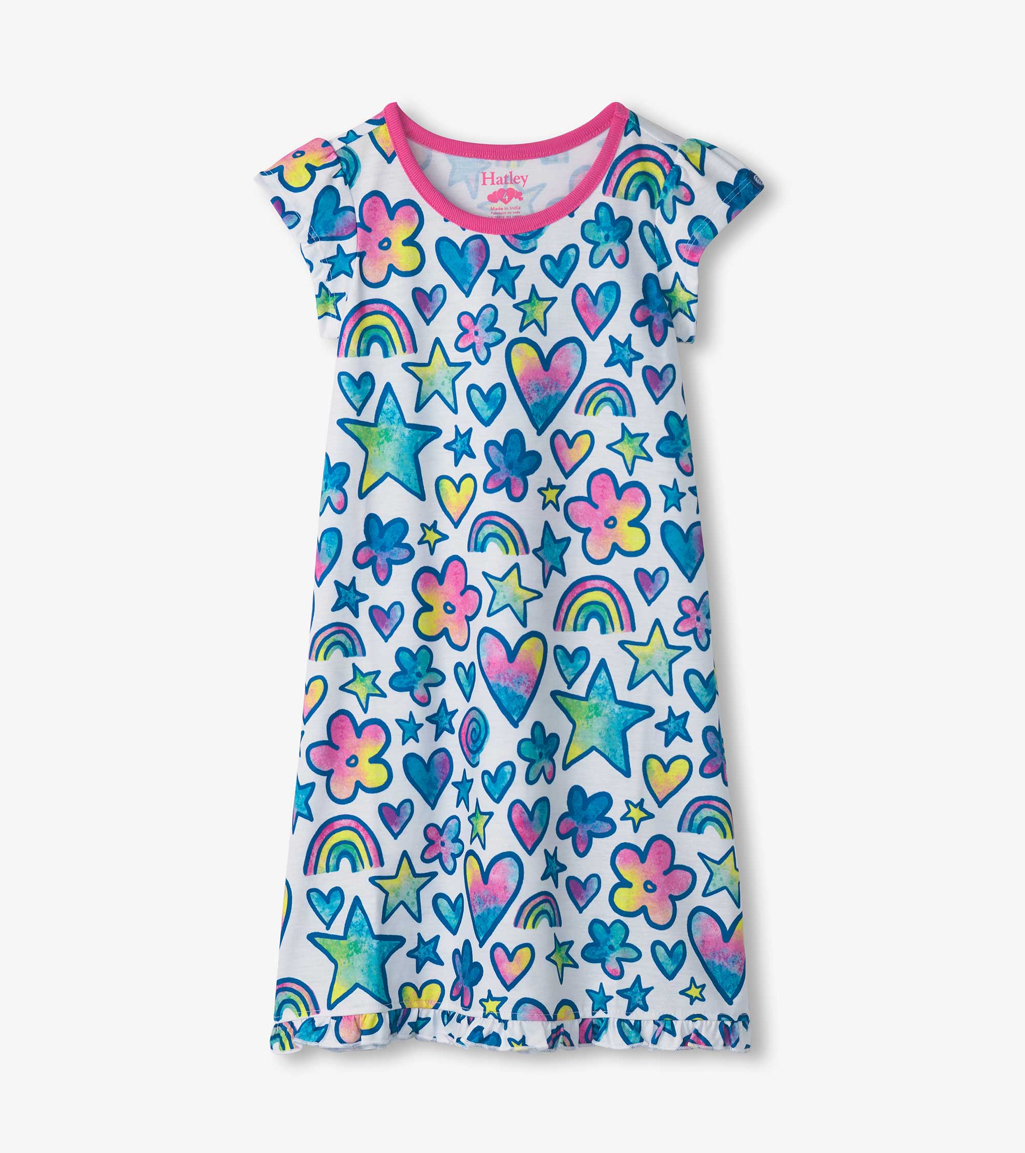 Hatley Girls Watercolor Doodles Nightdress