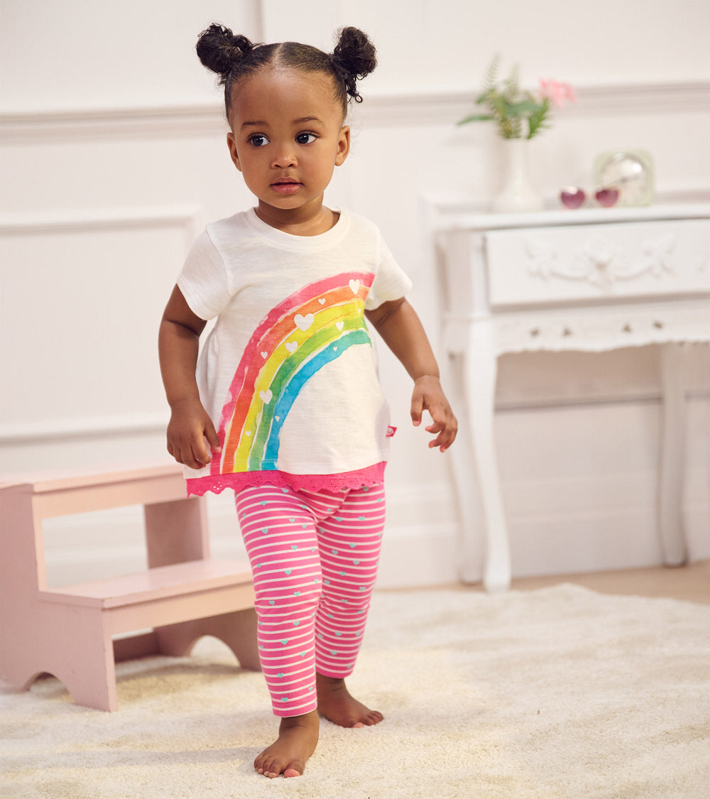 Hatley Baby & Toddler Girls Rainbow Eyelet Eyelet Trim T-Shirt
