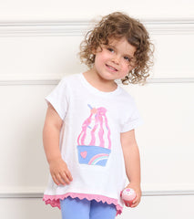 Hatley Baby & Toddler Girls Ice Cream Sundae Eyelet Trim T-Shirt