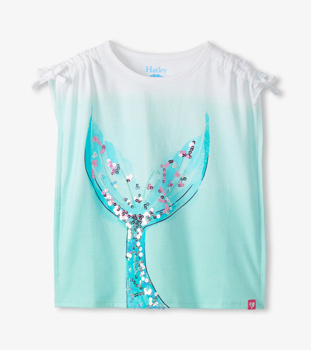Hatley Girls Mermaid Tail Cinched Shoulder Top