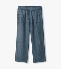 Hatley Sophie Wide Leg Pants - Blue Acid Rinse