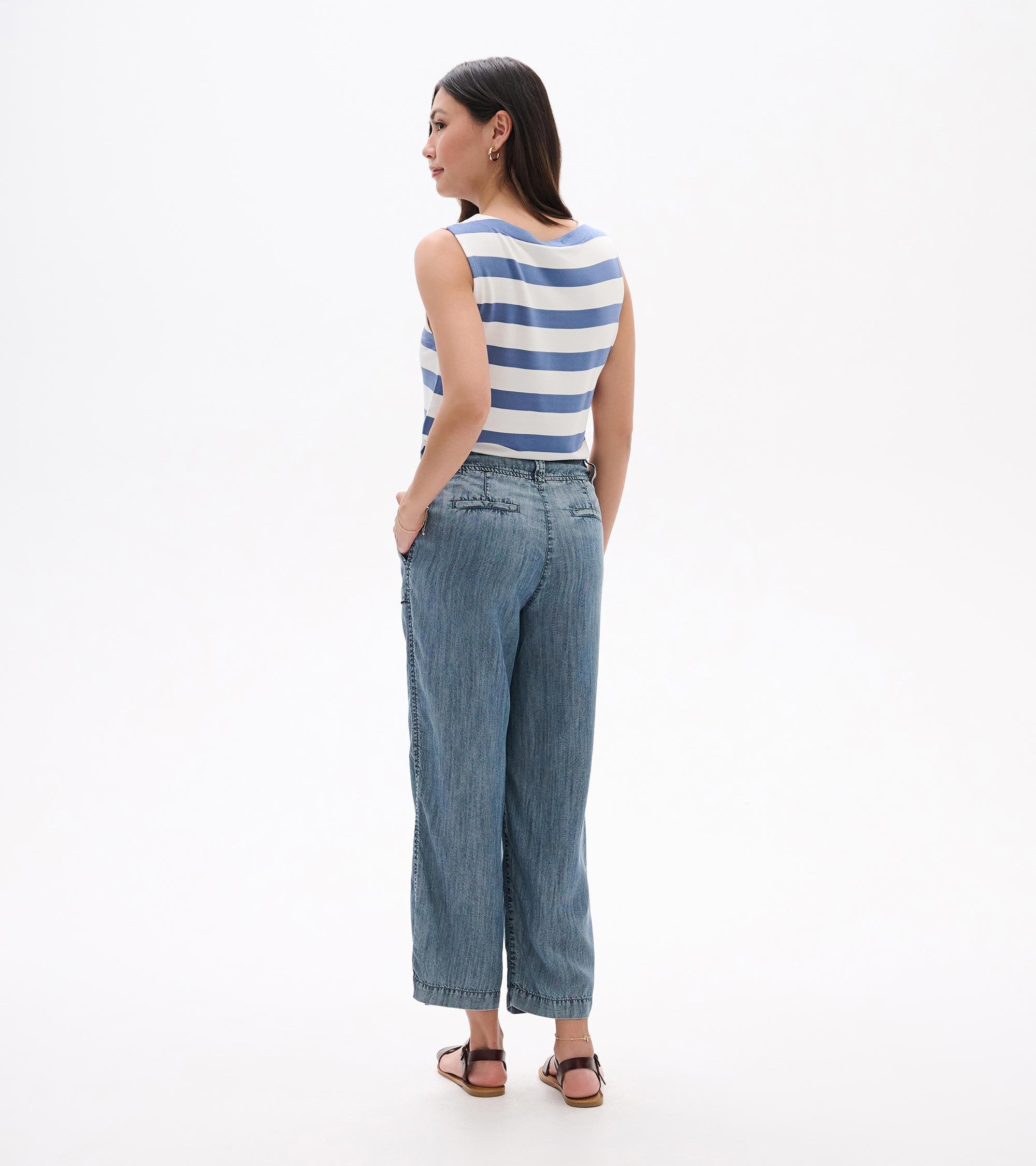 Hatley Sophie Wide Leg Pants - Blue Acid Rinse