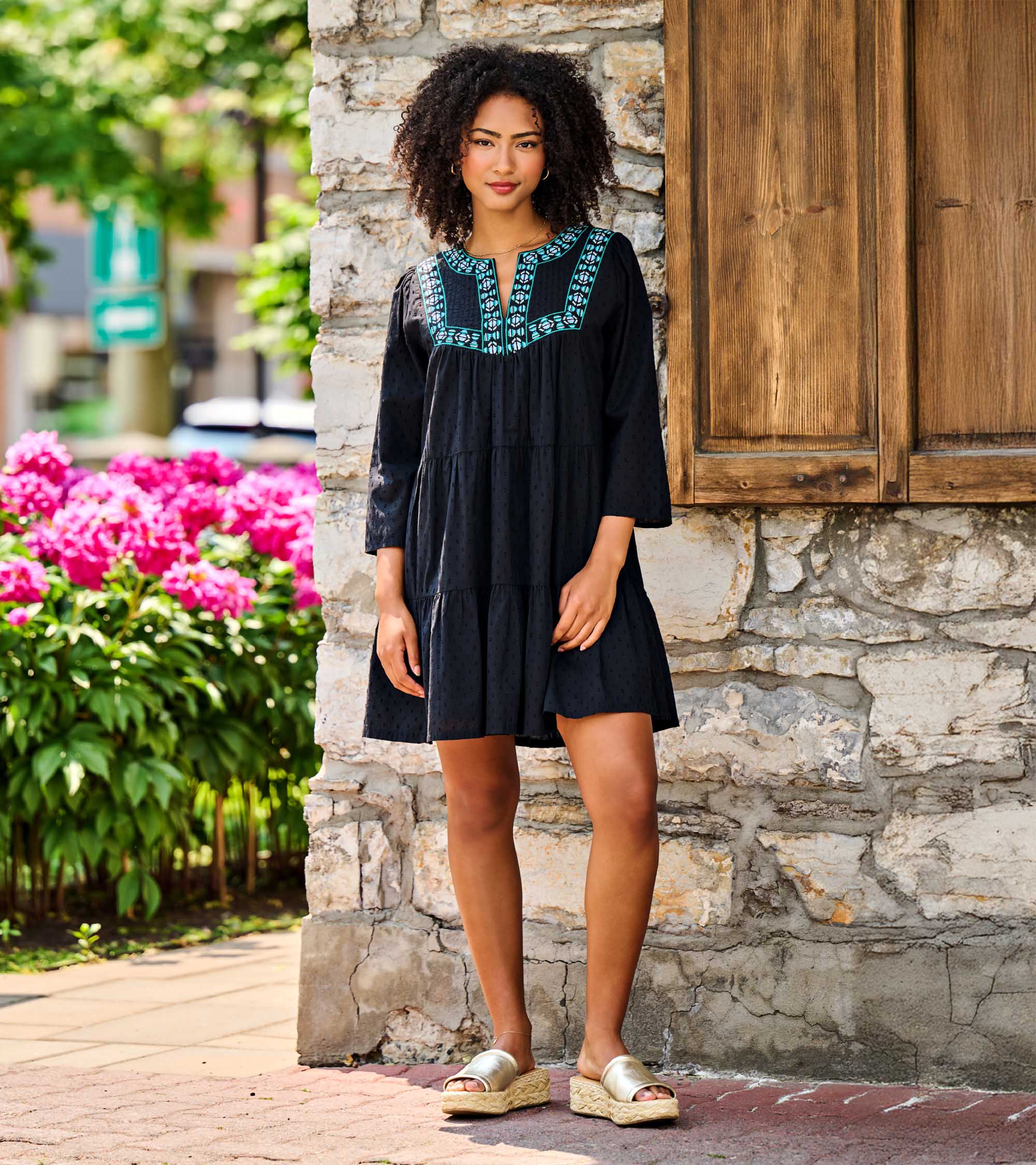 Hatley Amira Tiered Dress - Black Swiss Dot