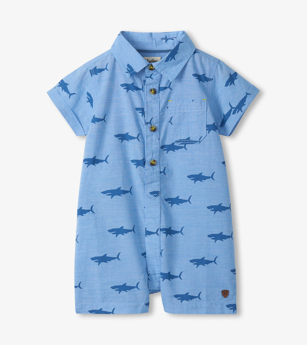 Hatley Baby Boys Baby Shark Romper