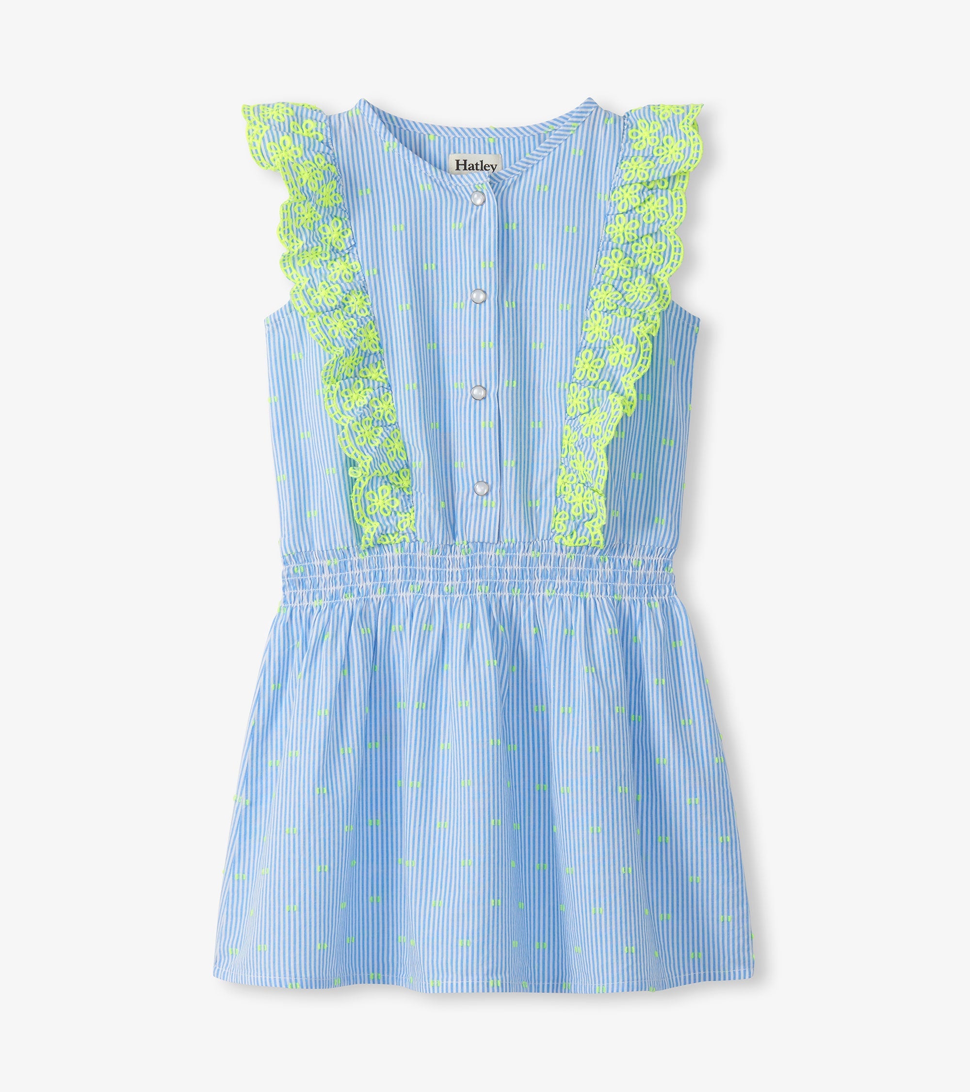 Hatley Girls Neon Dots Scallop Ruffle Dress