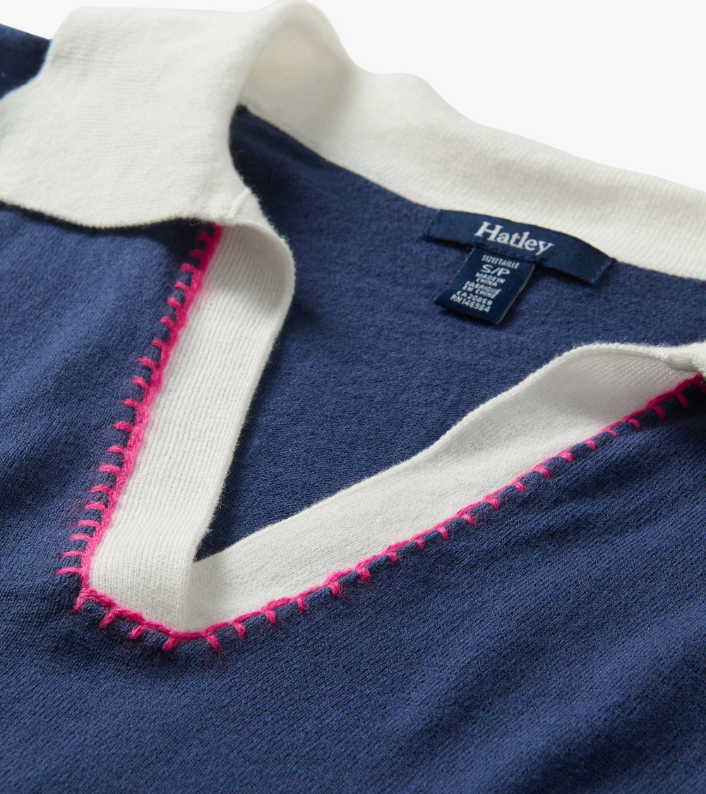 Hatley Johnny Collar Top - Patriot Blue