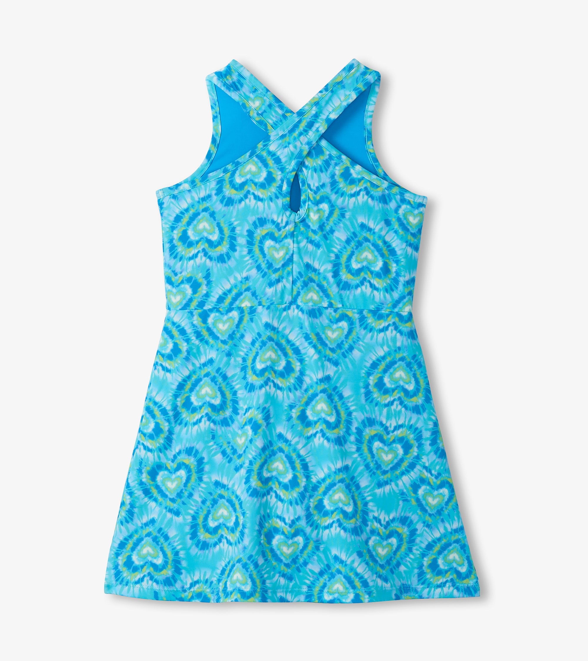 Hatley Girls Blue Candy Hearts Active A-Line Dress