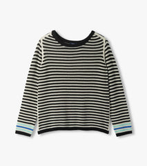 Hatley Pointelle Stripe Sweater - Classic Black