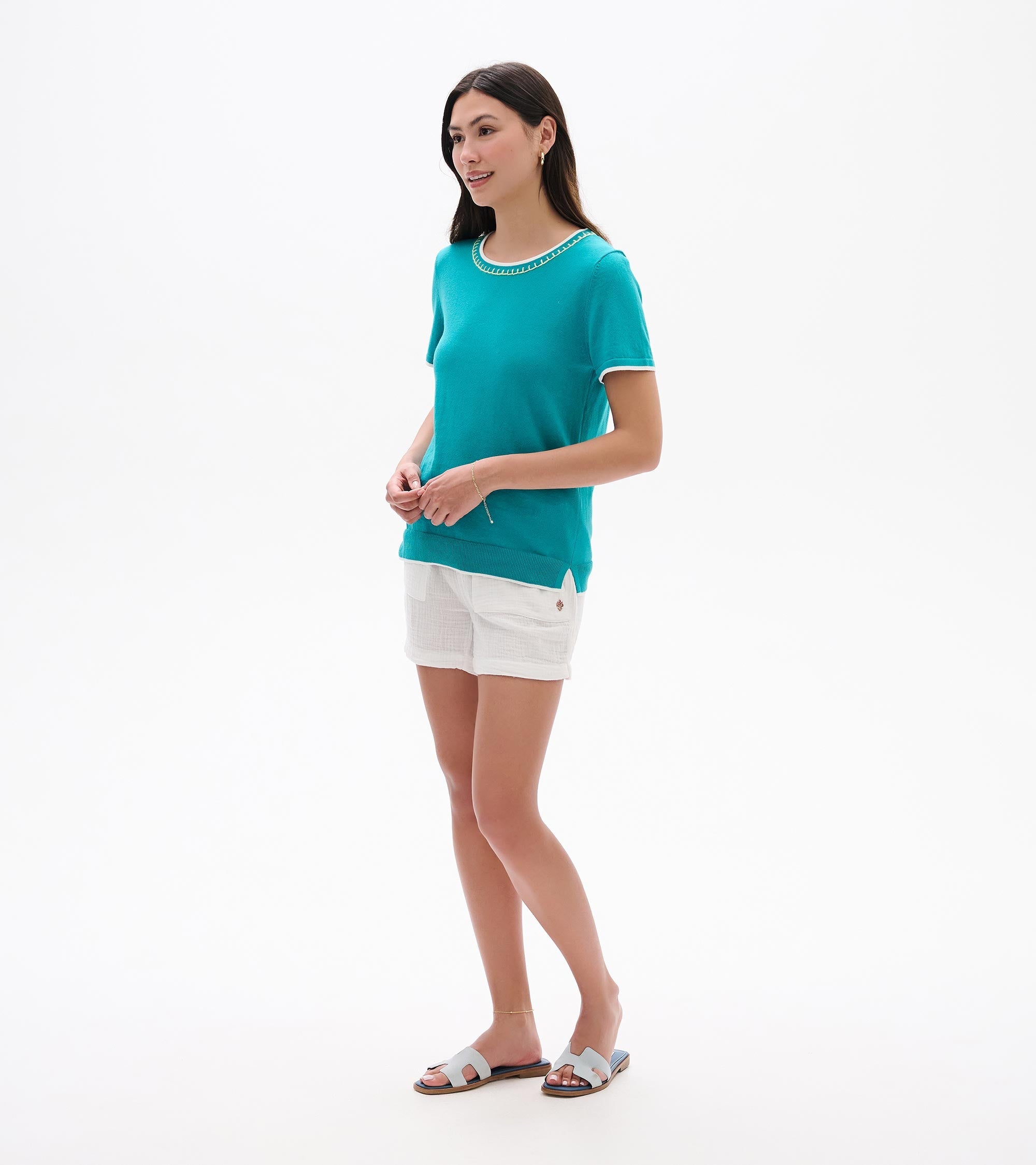 Hatley Simone Knit Tee - Ceramic