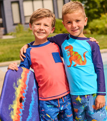 Hatley Boys Dino Graphic Long Sleeve Rashguard