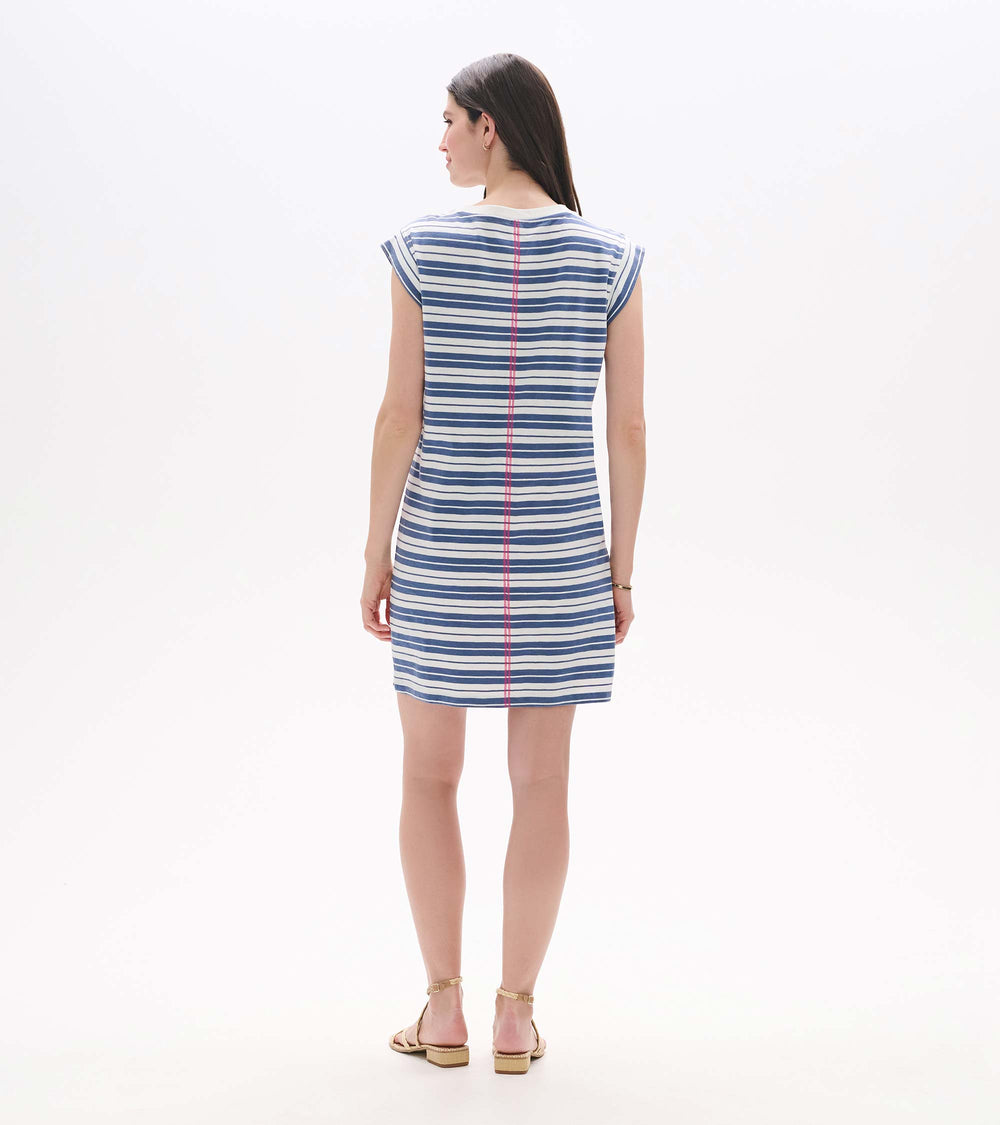 Hatley Pocket Tee Dress - Double Blue Horizon