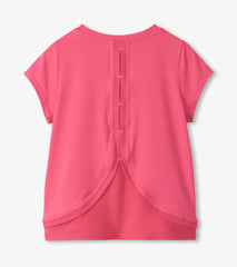 Hatley Girls Fandango Pink Mesh Trim T-Shirt