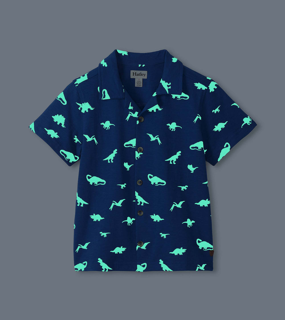 Hatley Boys Glow in the Dark Dinos Jersey Button Down