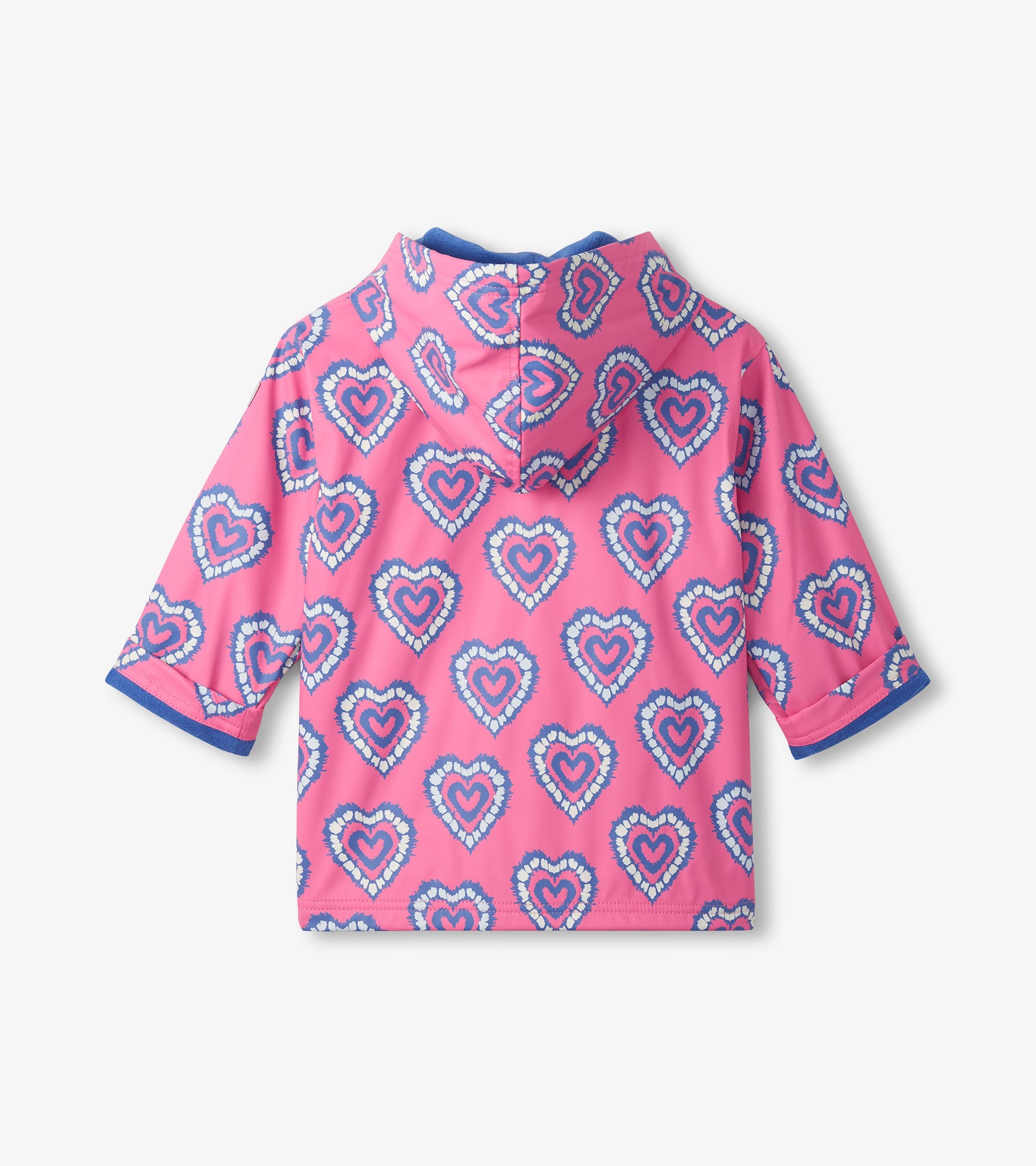 Hatley Girls Color Changing Heart Burst Zip-Up Rain Jacket