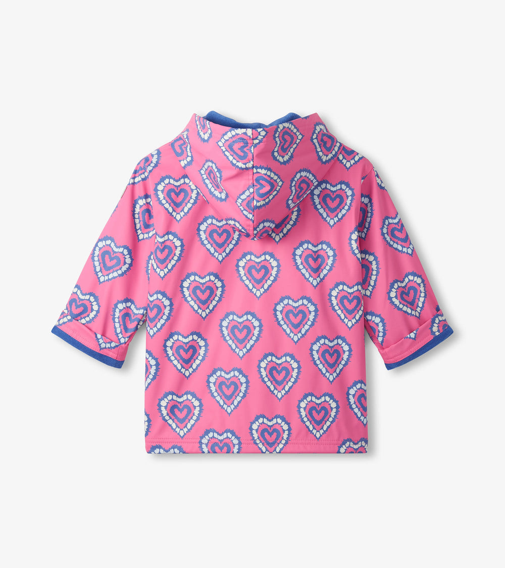 Hatley Girls Color Changing Heart Burst Zip-Up Rain Jacket