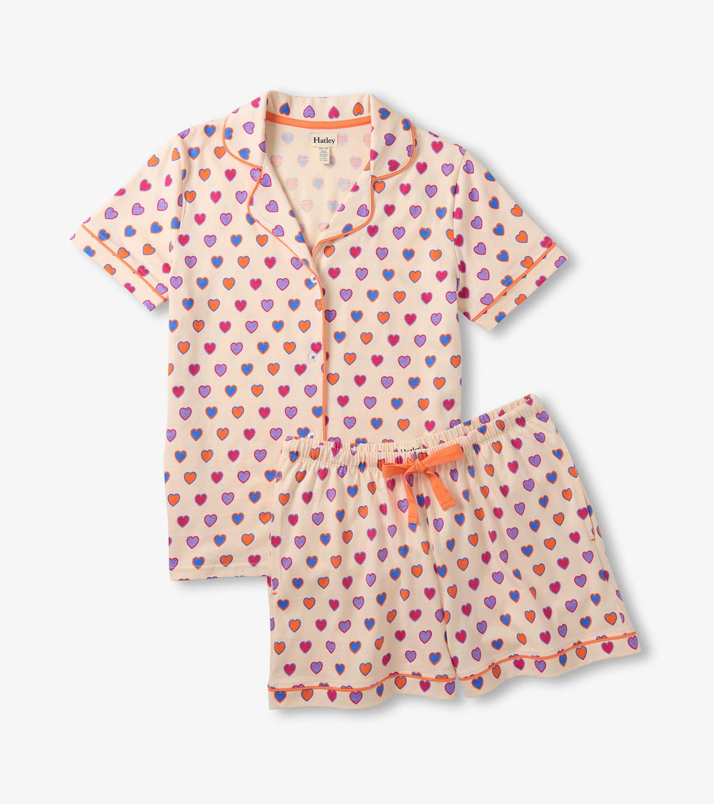 Hatley Women's Bunches of Hearts Short Pajama Set