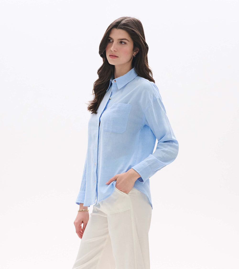 Hatley Relaxed Button Down - Light Blue Chambray