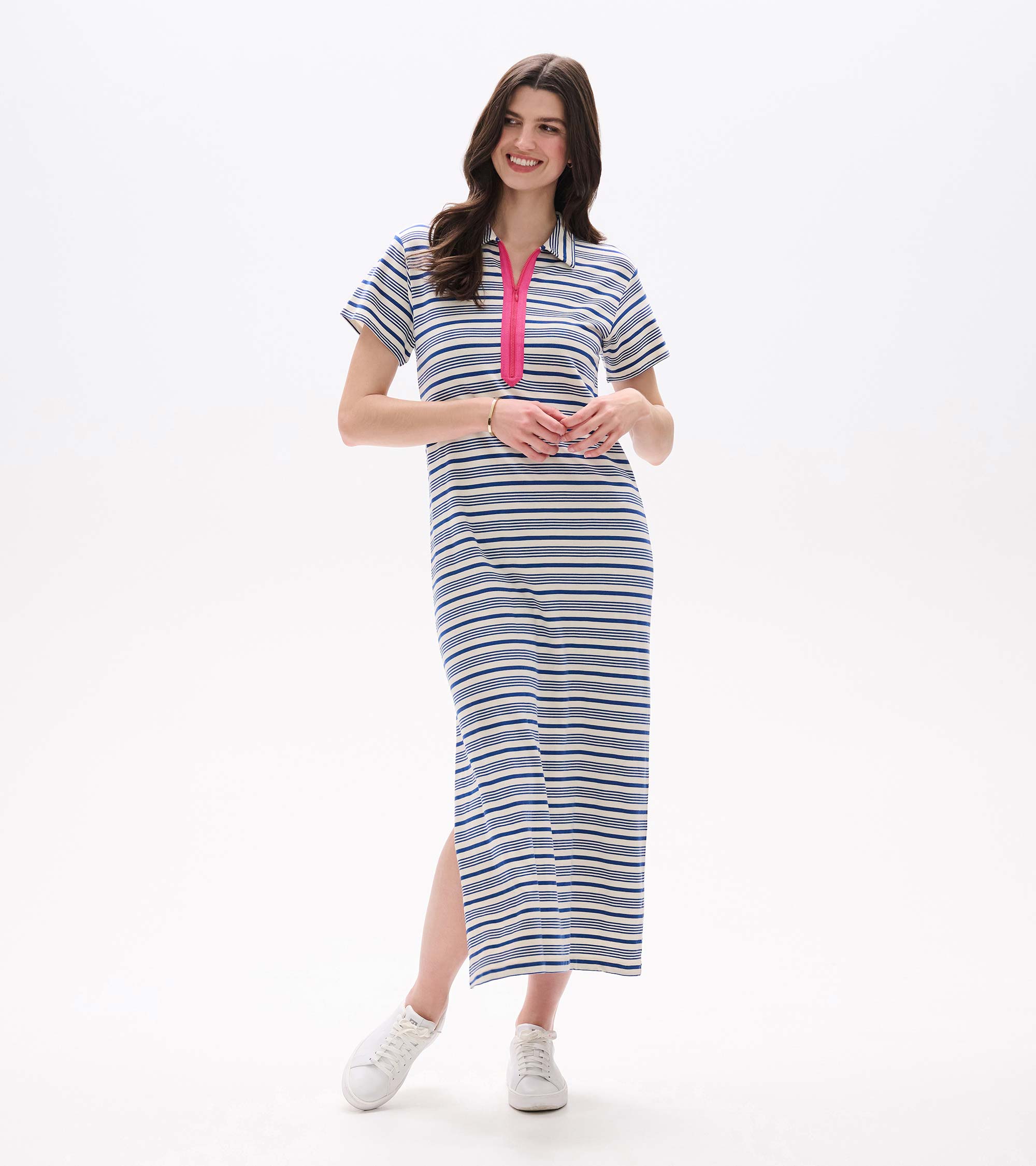 Hatley Contrast Zip Maxi Dress - Limoges Stripes