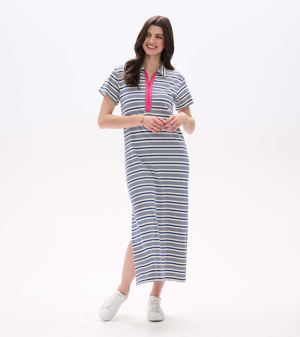 Hatley Contrast Zip Maxi Dress - Limoges Stripes