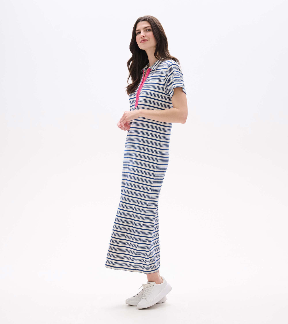 Hatley Contrast Zip Maxi Dress - Limoges Stripes