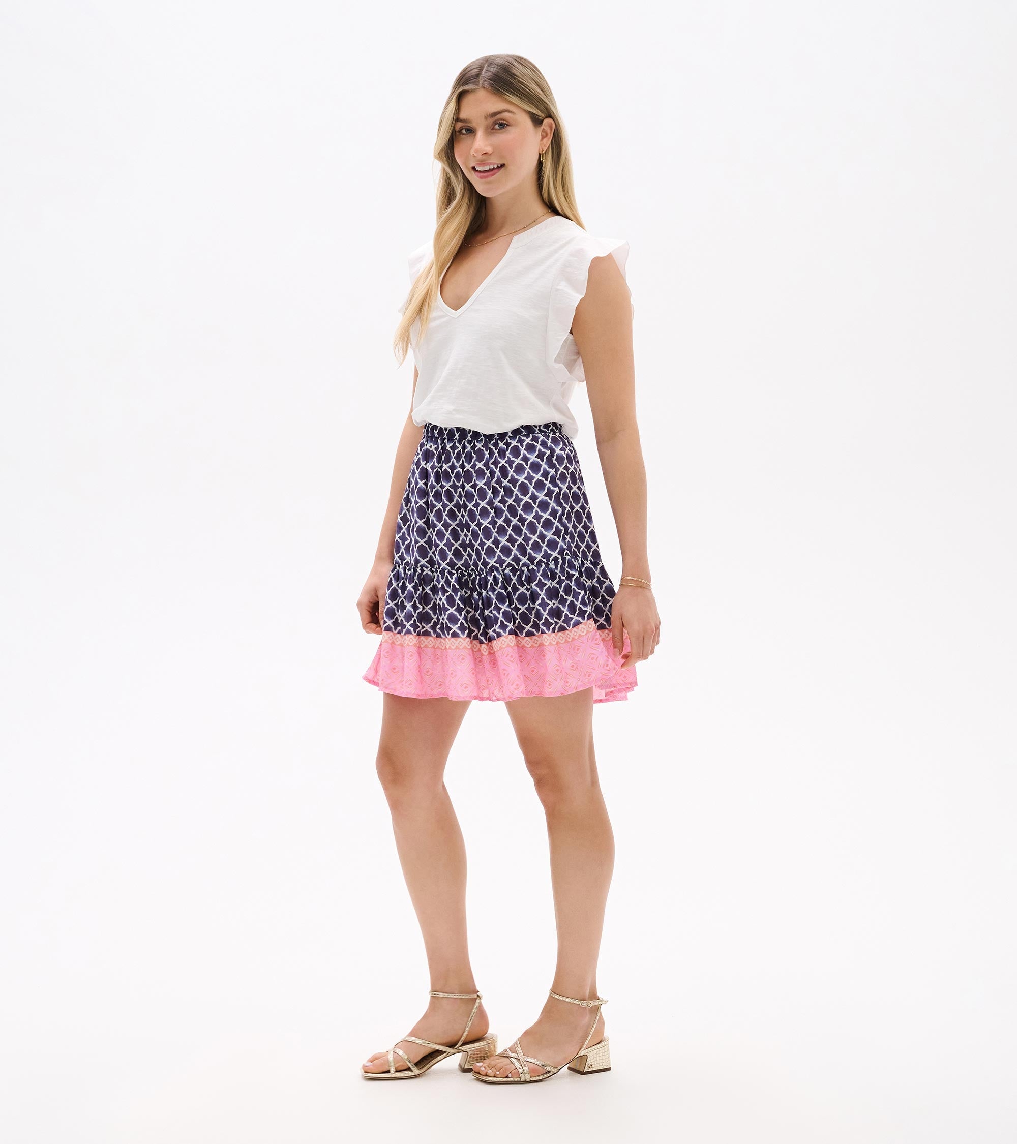 Hatley Flounce Skirt - Navy Medallion