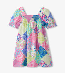 Hatley Girls Mix-Up Patch Work Smocked Dress