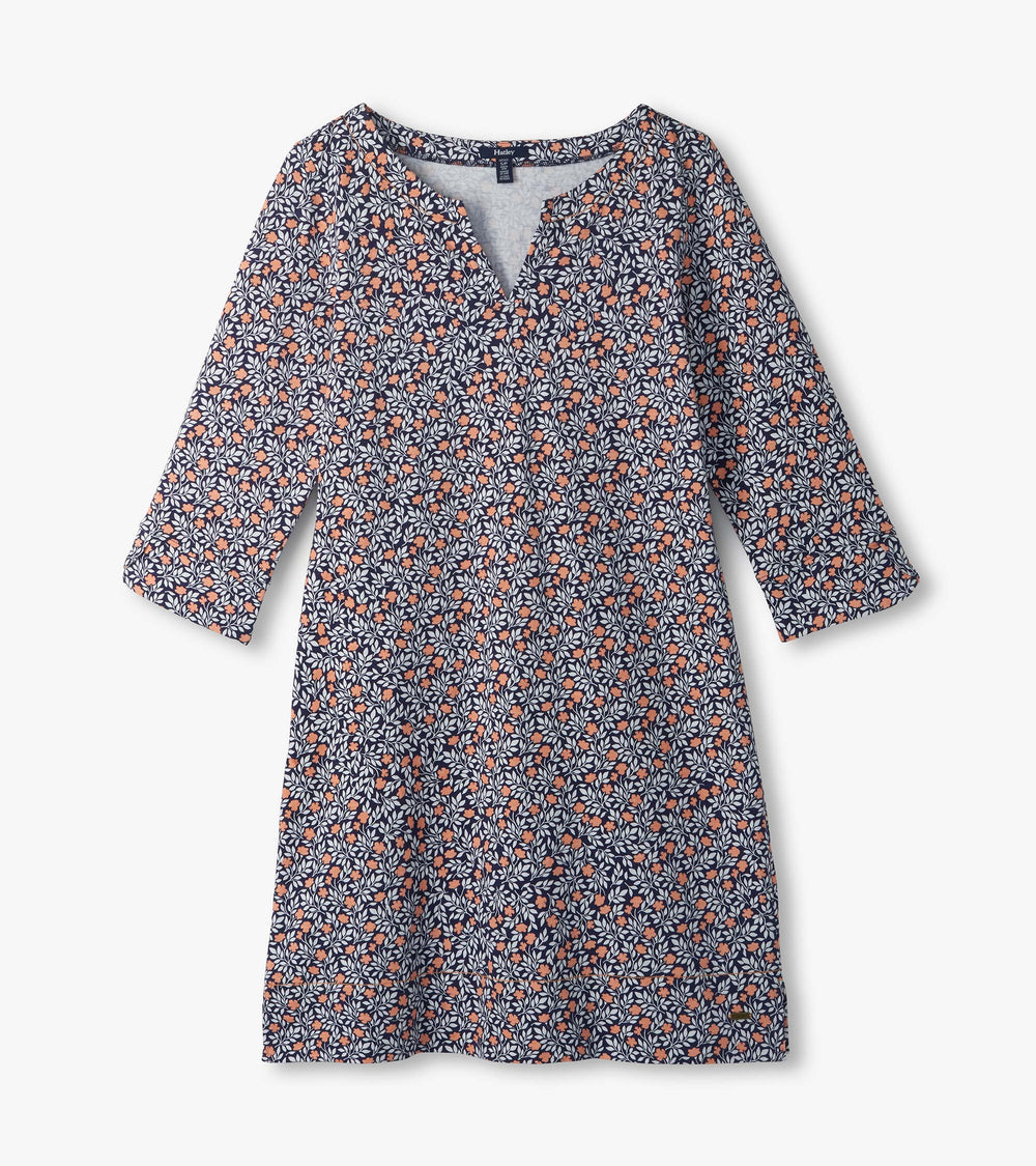 Hatley Lily Notch Neck Dress - Mini Vines