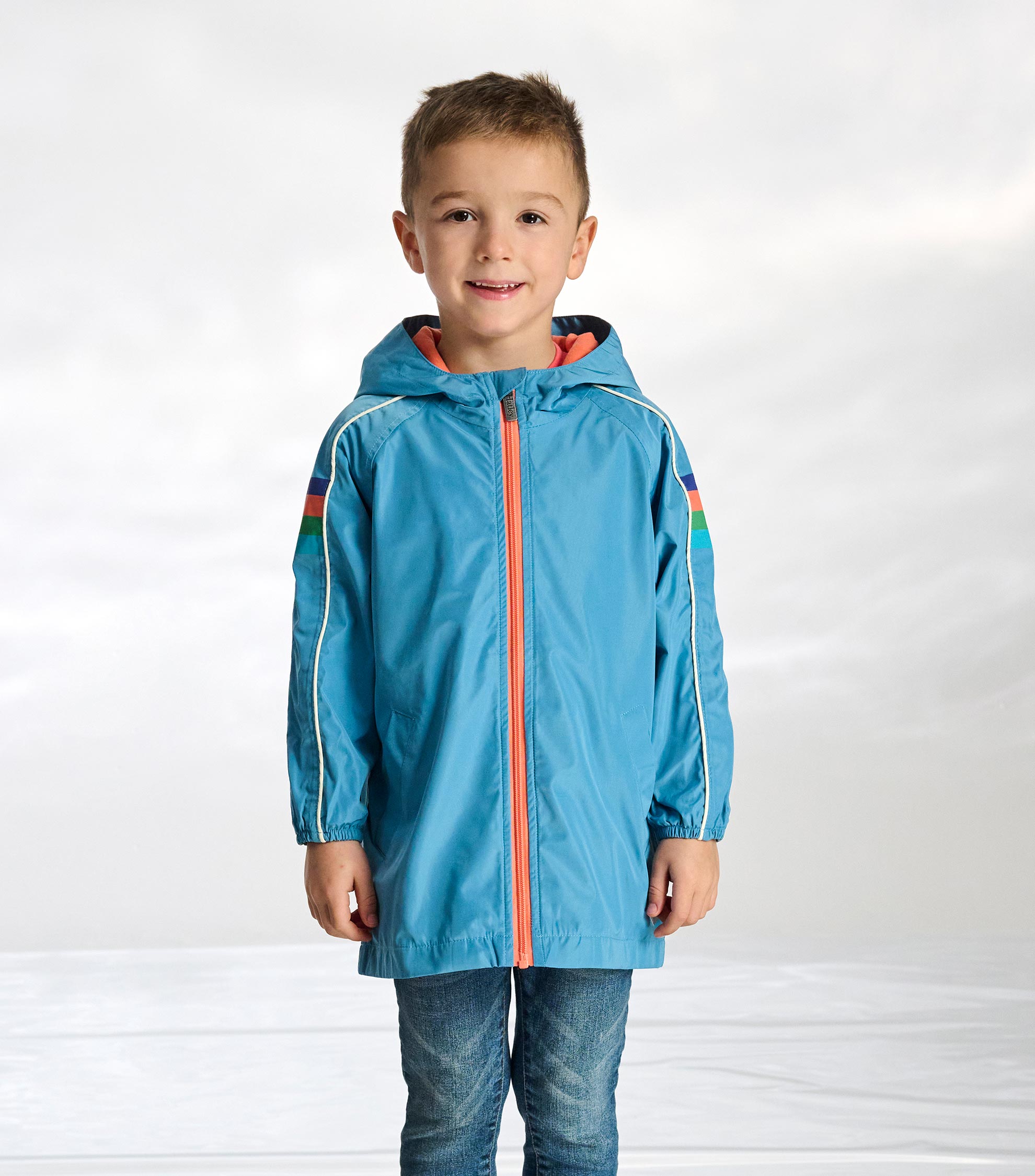 Hatley Boys Niagara Blue Jersey Lined-Rain Jacket