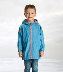 Hatley Boys Niagara Blue Jersey Lined-Rain Jacket