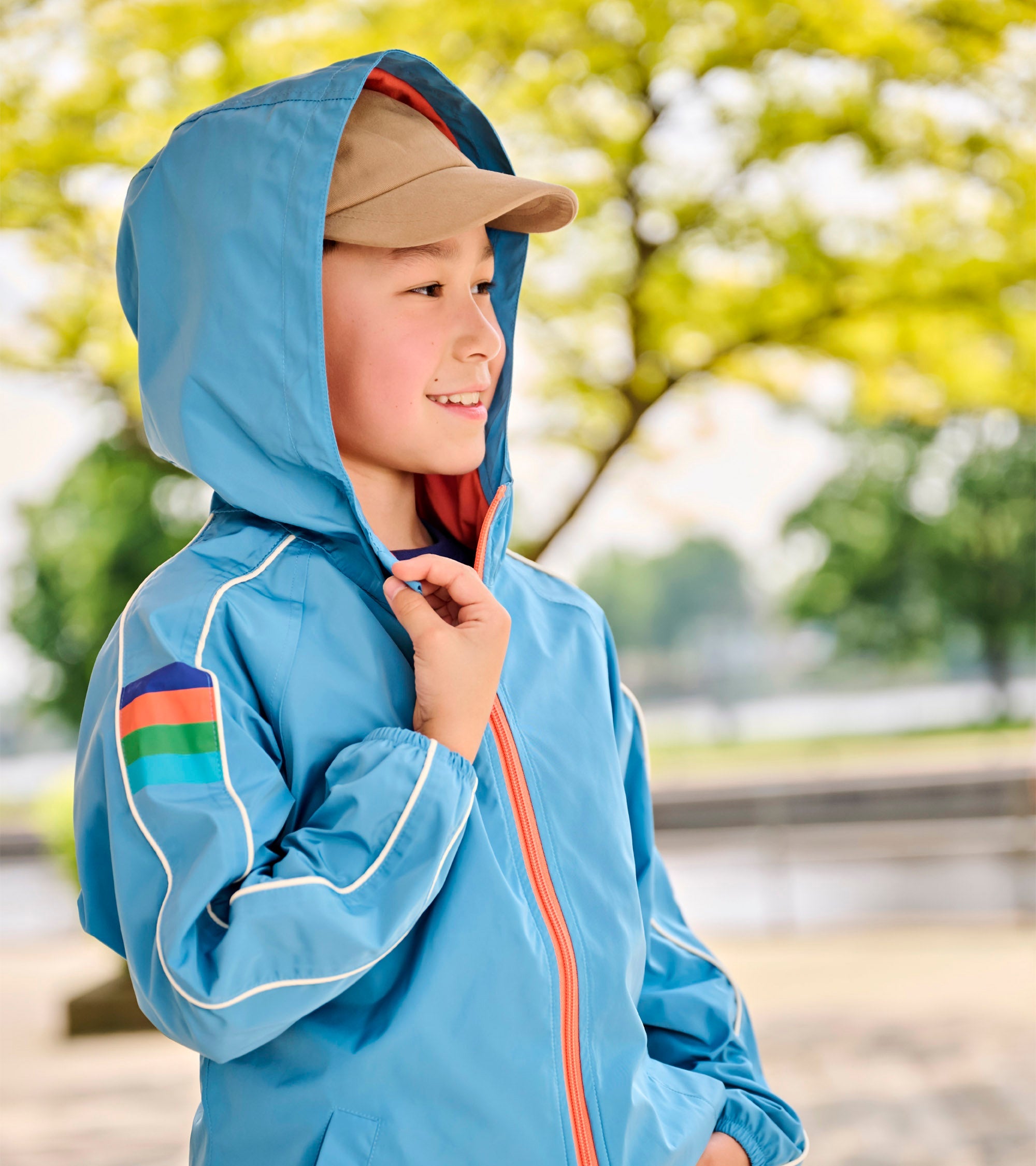 Hatley Boys Niagara Blue Jersey Lined-Rain Jacket