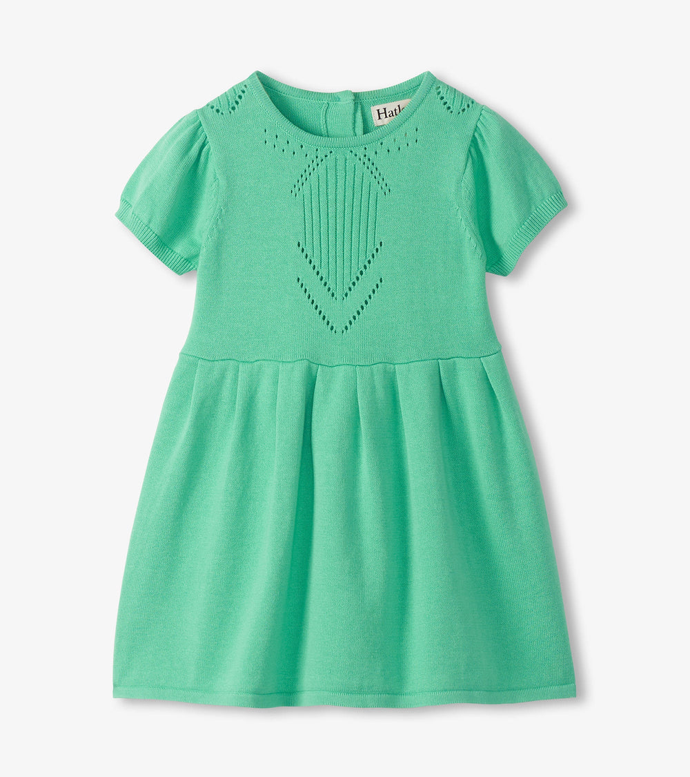 Hatley Baby & Toddler Girls Neptune Green Knit Pointelle Dress