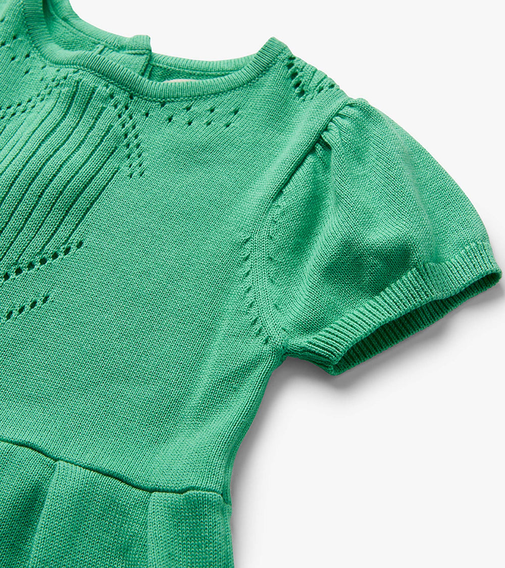 Hatley Baby & Toddler Girls Neptune Green Knit Pointelle Dress