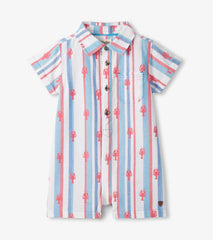 Hatley Baby Boys Preppy Lobsters Woven Romper